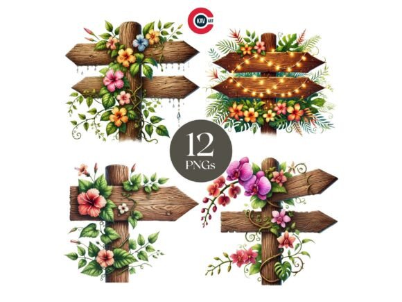 Download Vintage Rustic Wooden Sign Posts Clipart - Vintage Collection